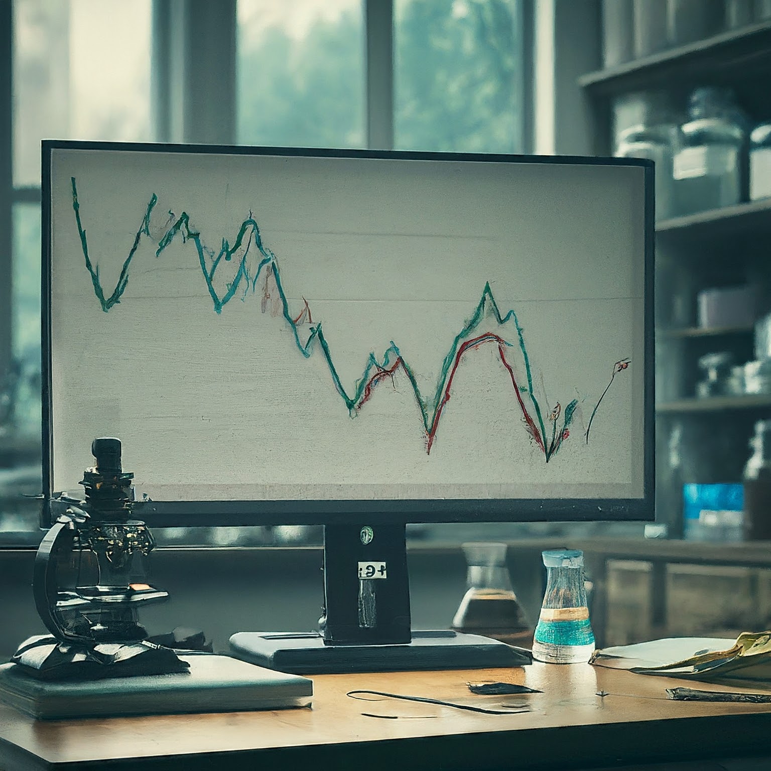 An view of data charted on a computer screen.